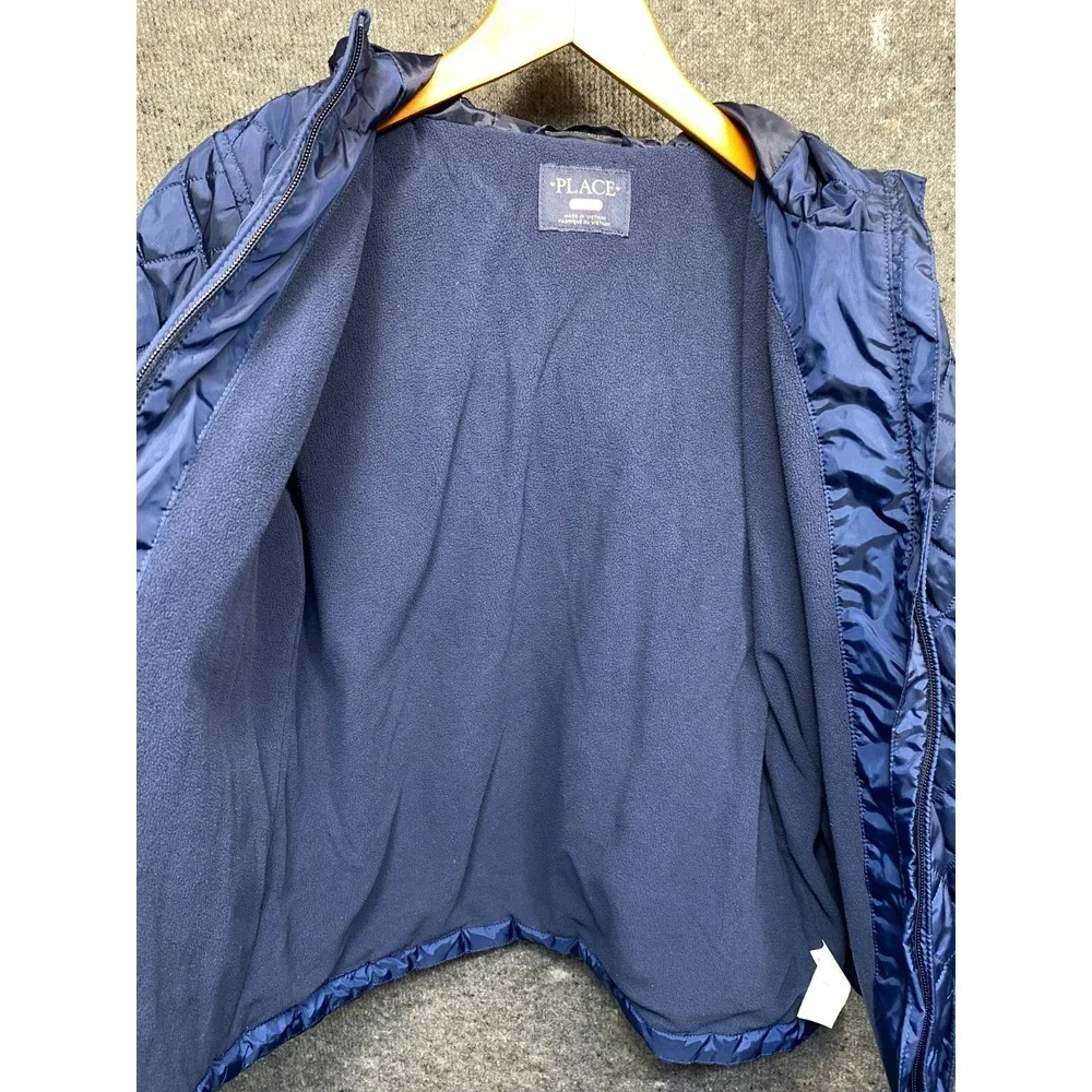 The Childrens Place Quilted Hooded Puffer Jacket Navy Blue Girls XXL 16